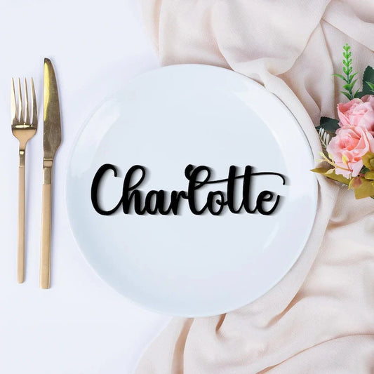 Custom Wooden Name Place Cards, Personalized Wedding Name Tags, Laser Cut Guest Name Cards, Wedding Table Decor