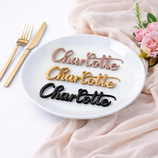 Custom Wooden Name Place Cards, Personalized Wedding Name Tags, Laser Cut Guest Name Cards, Wedding Table Decor